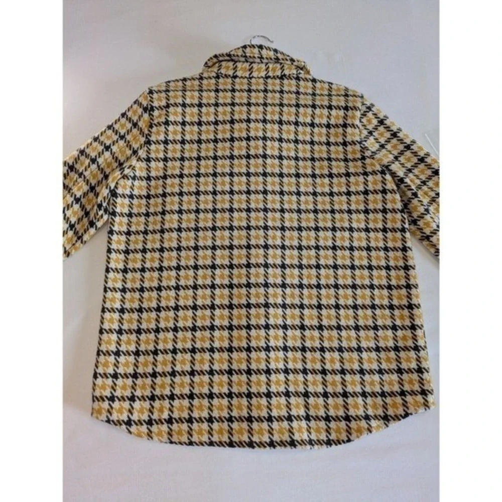 BB‎ Dakota Shacket Womens Medium Houndstooth Snaps Wool Blend Jacket Shirt Fall